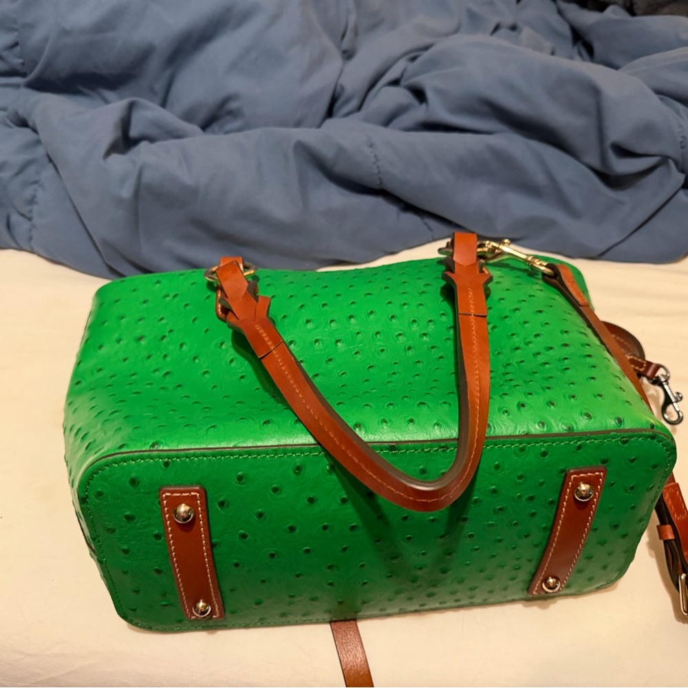 Dooney & Bourke Vibrant Green Ostrich-Embossed Tote - Picture 5 of 5